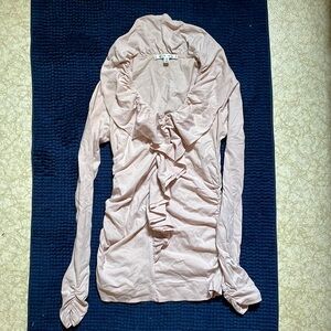 CAbi V-neck Ruffled Ruched Top